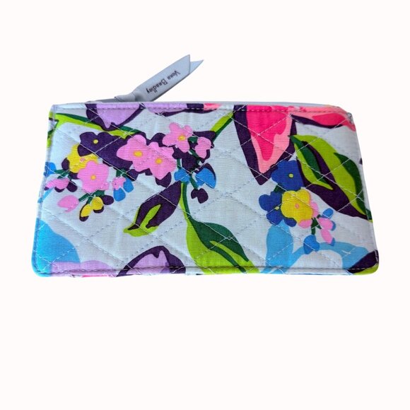 Vera Bradley ID Wallet Marian Floral Print Quilted Card Holder Zipper Travel - Picture 1 of 12